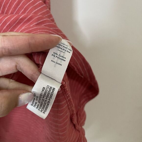 Marine Layer Red coral stripe pocket tshirt size Medium/large - Picture 2 of 6